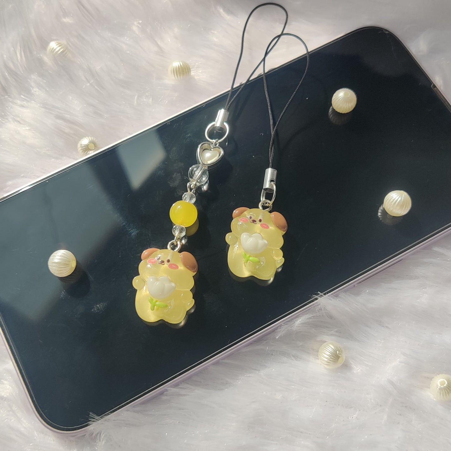 Dog translucent 3D charm (flat back)