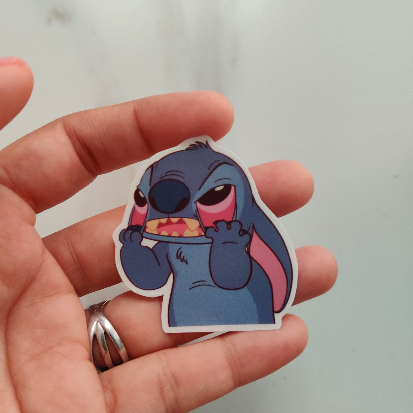 Teasing stitch die-cut sticker