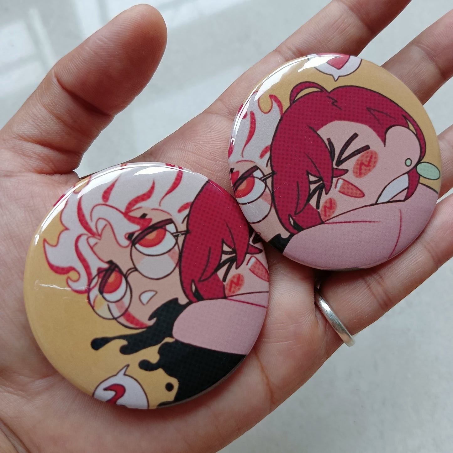 Momo and Okarun Dandadan Matching Badges