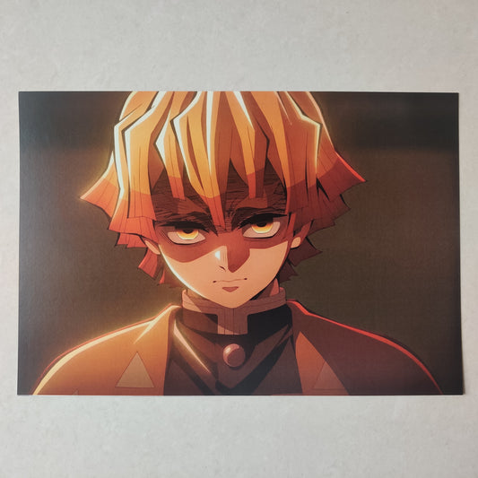 Zenitsu Demon Slayer Infinity Arc wall poster