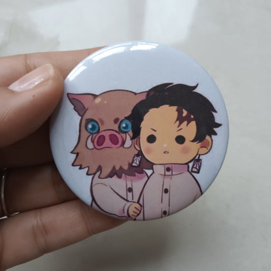 Tanjiro and Inosuke Badge