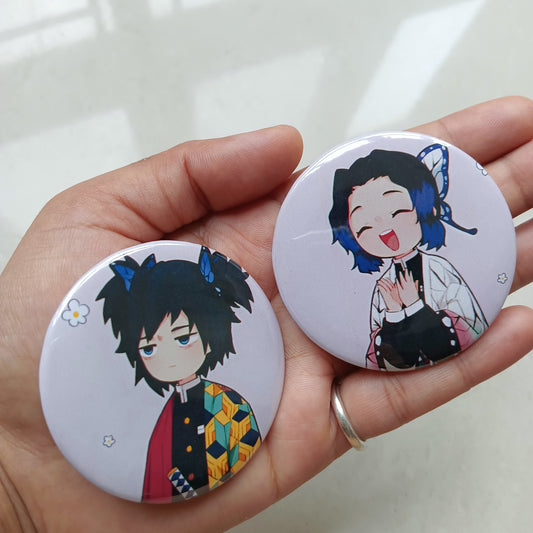 Giyu and Shinobu Matching Badges