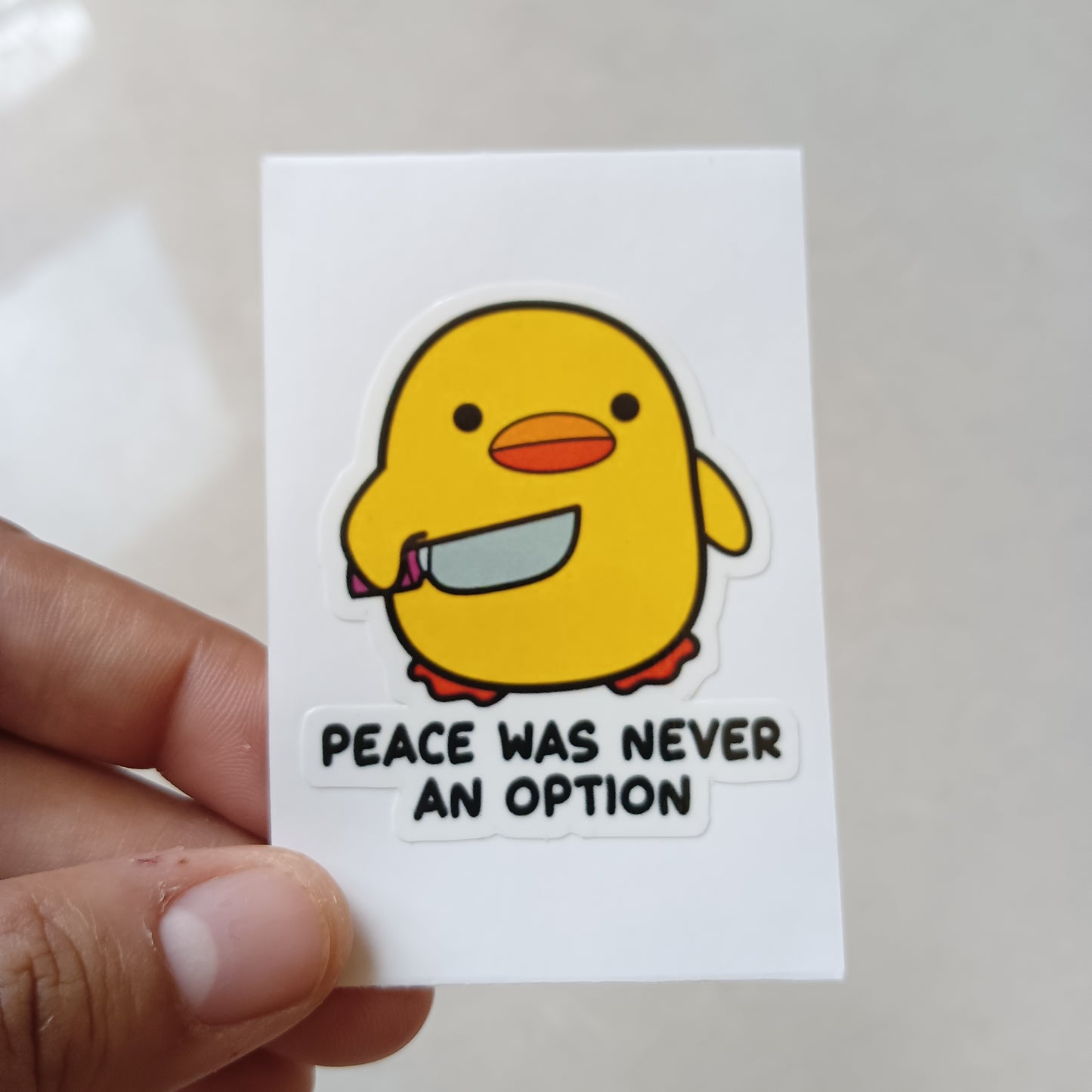 Peace was never an option die-cut sticker