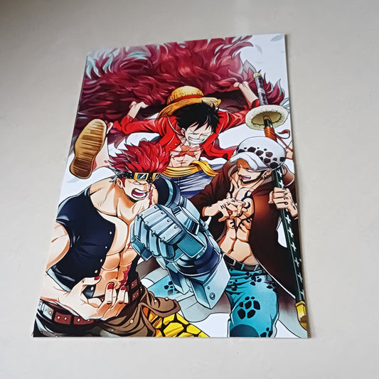 Luffy Law and Kid One Piece wall poster