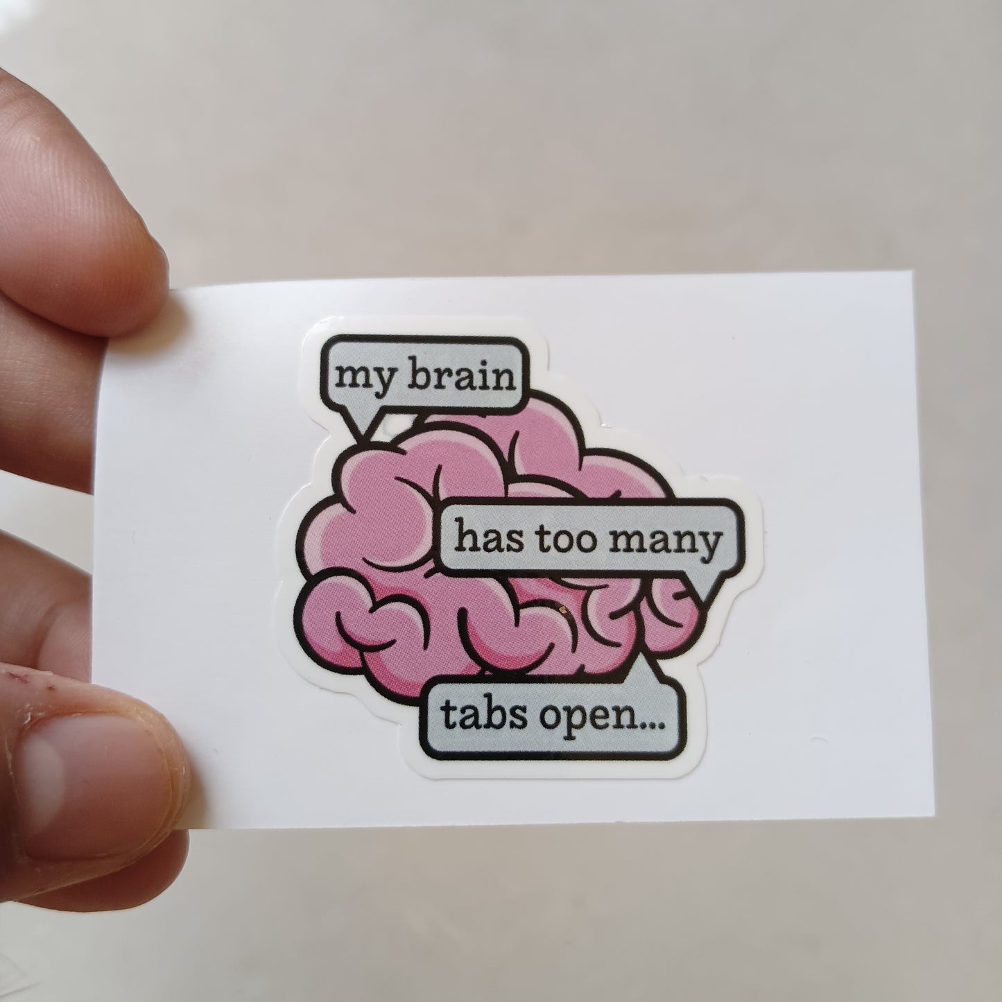 Too Many Tabs die-cut sticker