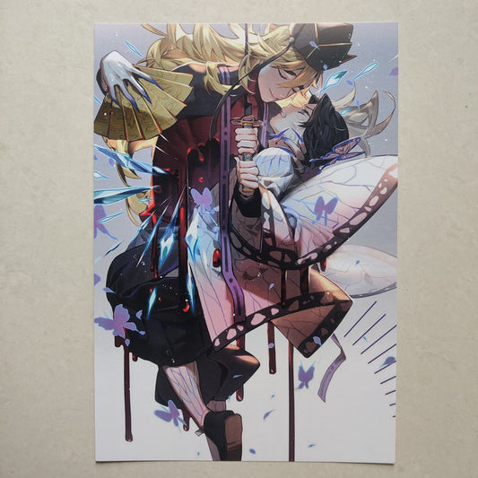 Shinobu vs Douma Demon Slayer Infinity Arc wall poster