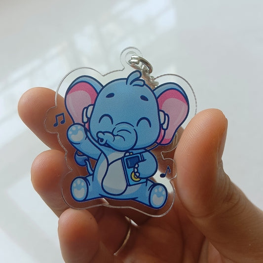Baby elephant acrylic keychain