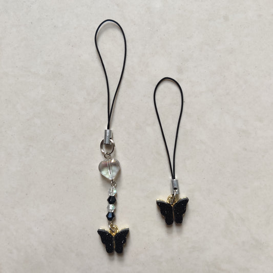 Butterfly glitter Enamel Charm