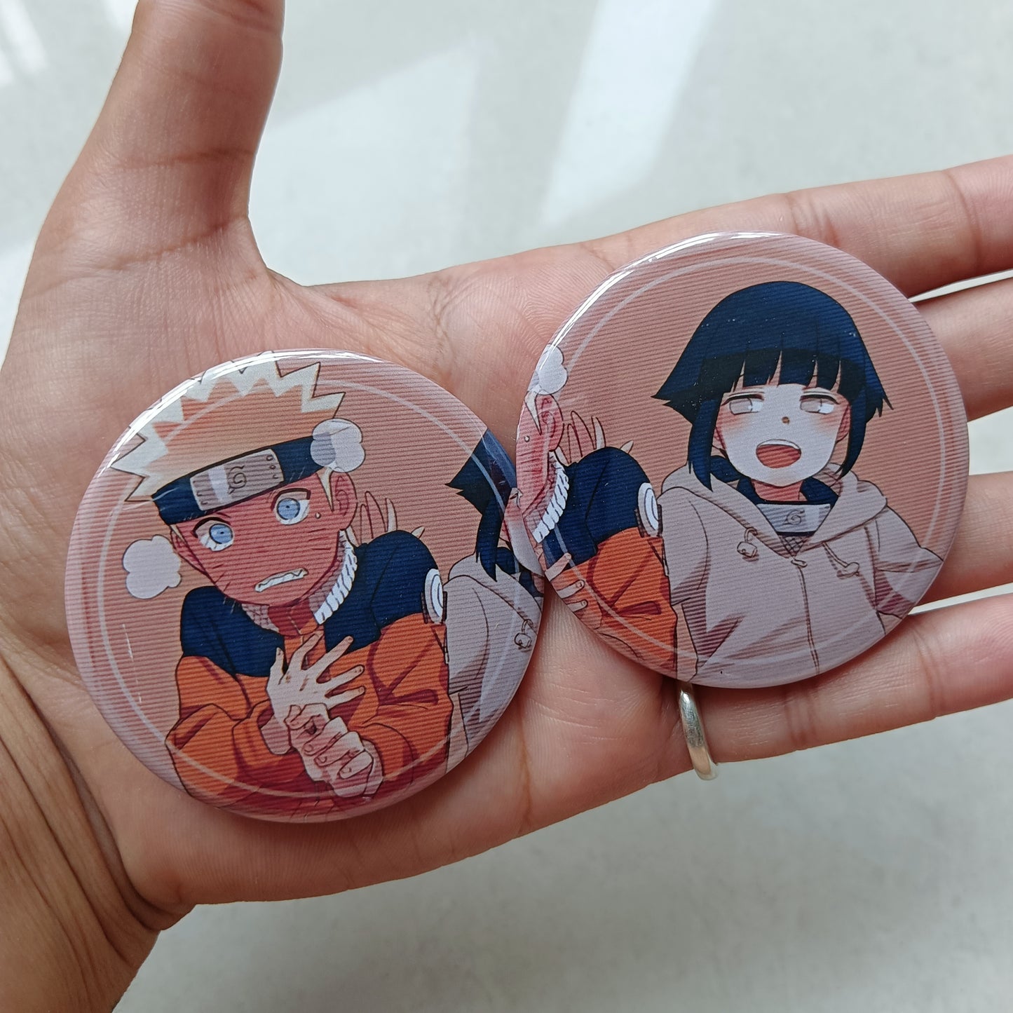 Naruto and Hinata Matching Badges