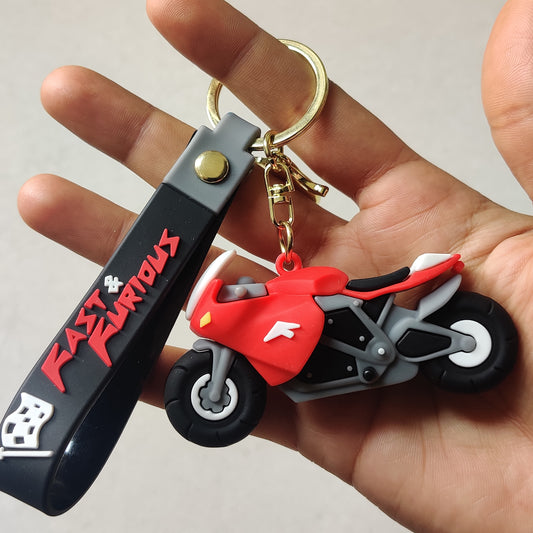 Sports Bike Rubber keychain