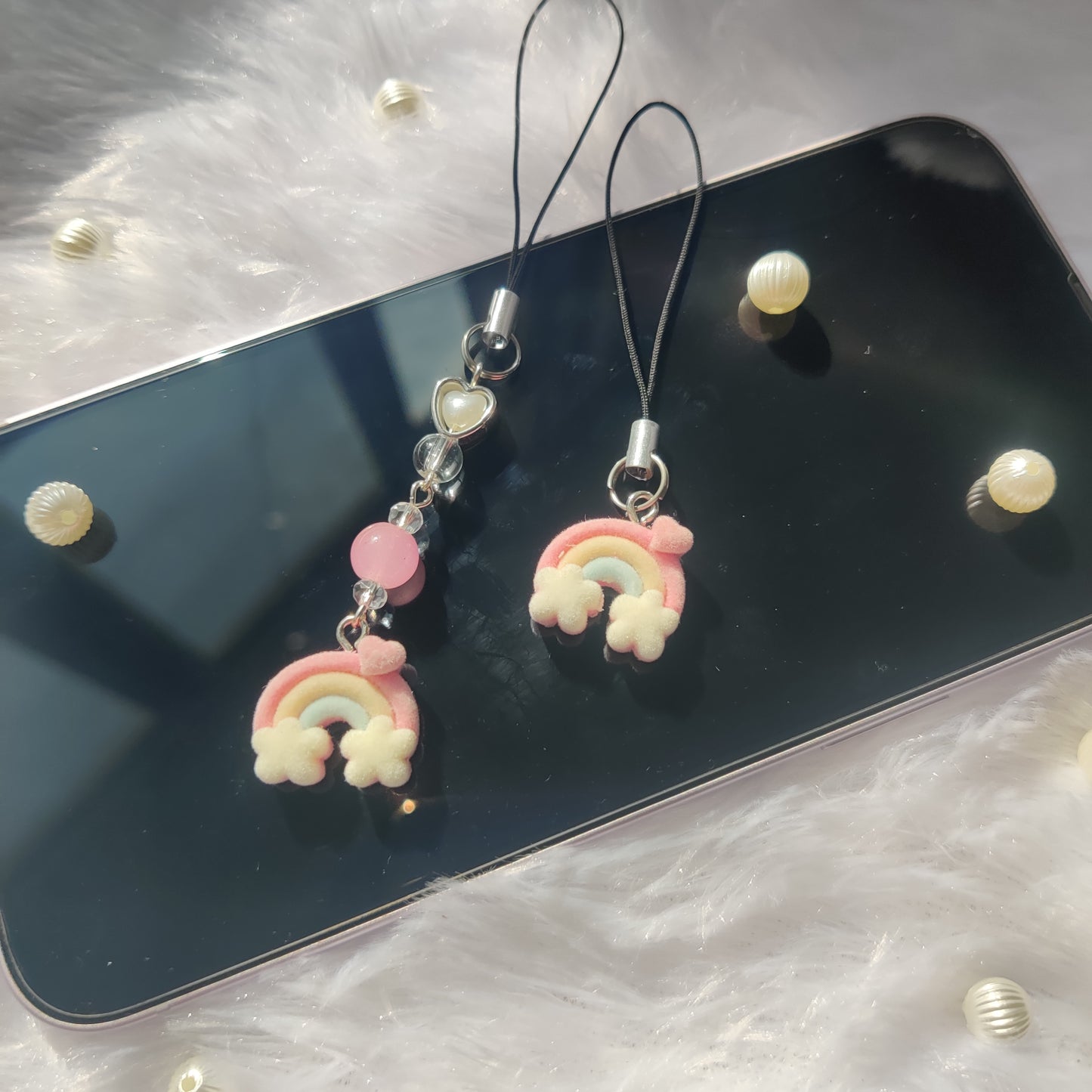 Rainbow velvet 3D charm (flat back)