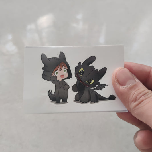 Toothless and Hiccup How to train your dragon die-cut sticker