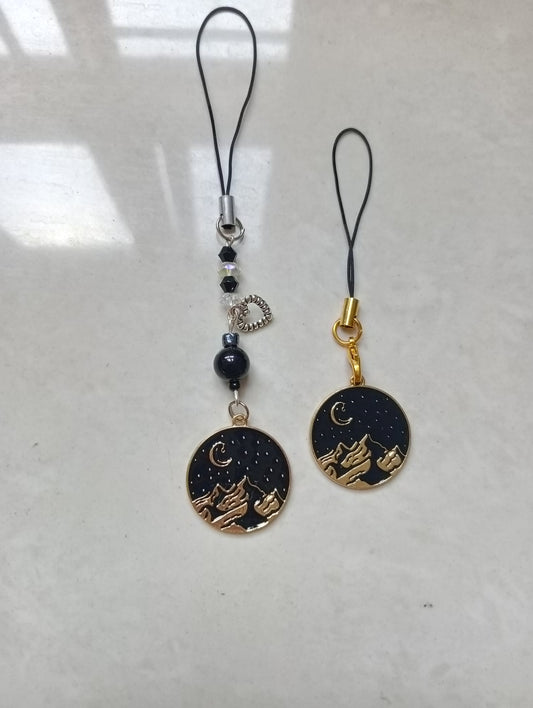 Moon with hill Enamel Charm