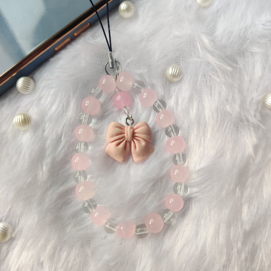 Handmade Aesthetic Bow Beaded Mobile Phone Charm