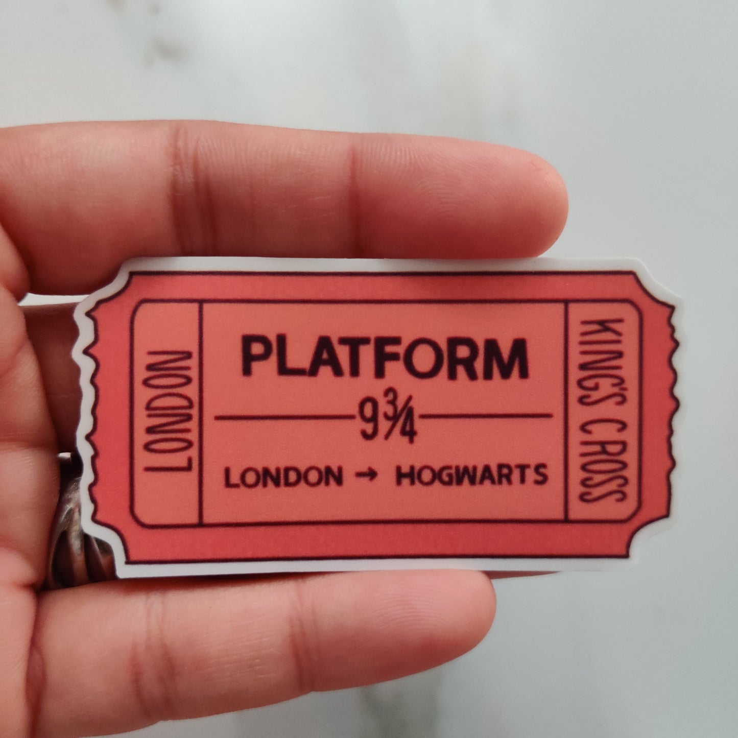 Platform 9 3/4 ticket die-cut sticker