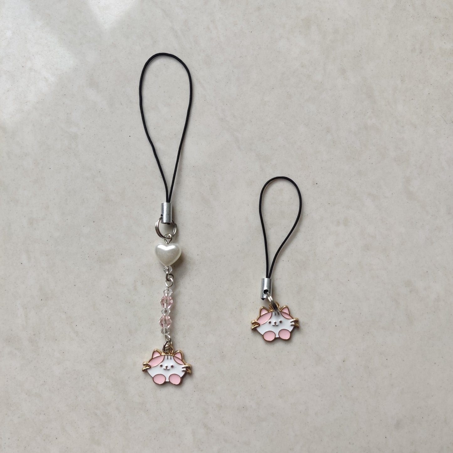White Cat Face Enamel Charm