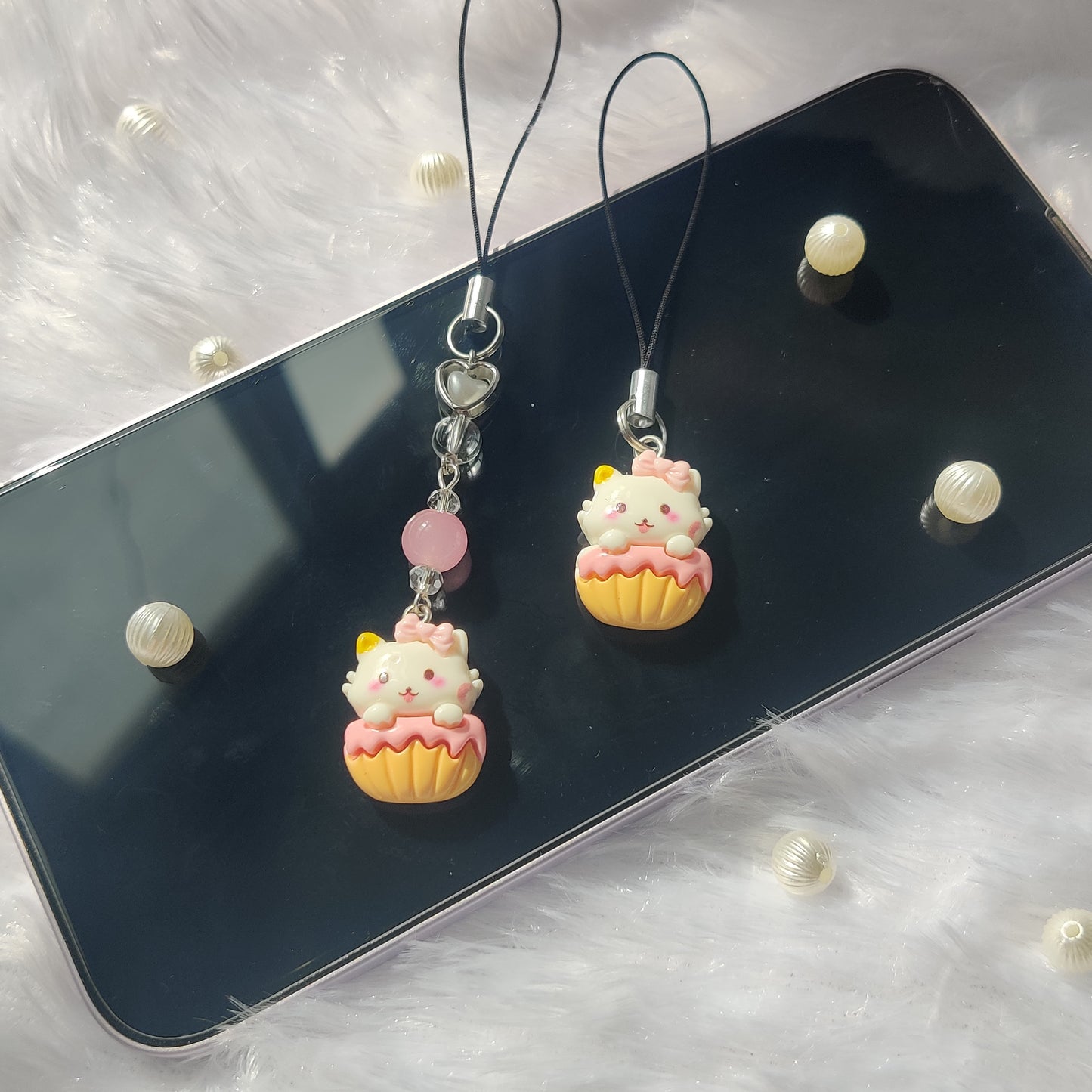 Cat in Cupcake 3D charm (flat back)