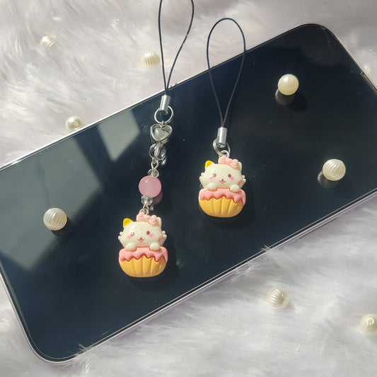Cat in Cupcake 3D charm (flat back)