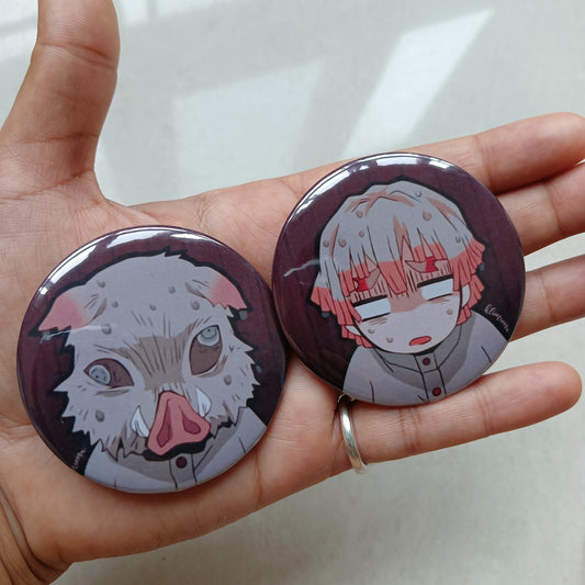 Zenitsu and Inosuke Matching Badges