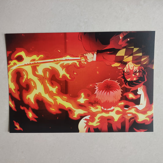 Akaza vs Tanjiro Demon Slayer Infinity Arc wall poster