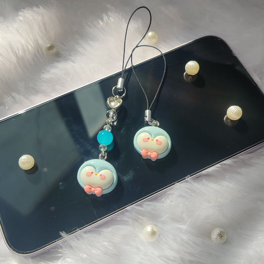 Penguin face 3D charm (flat back)