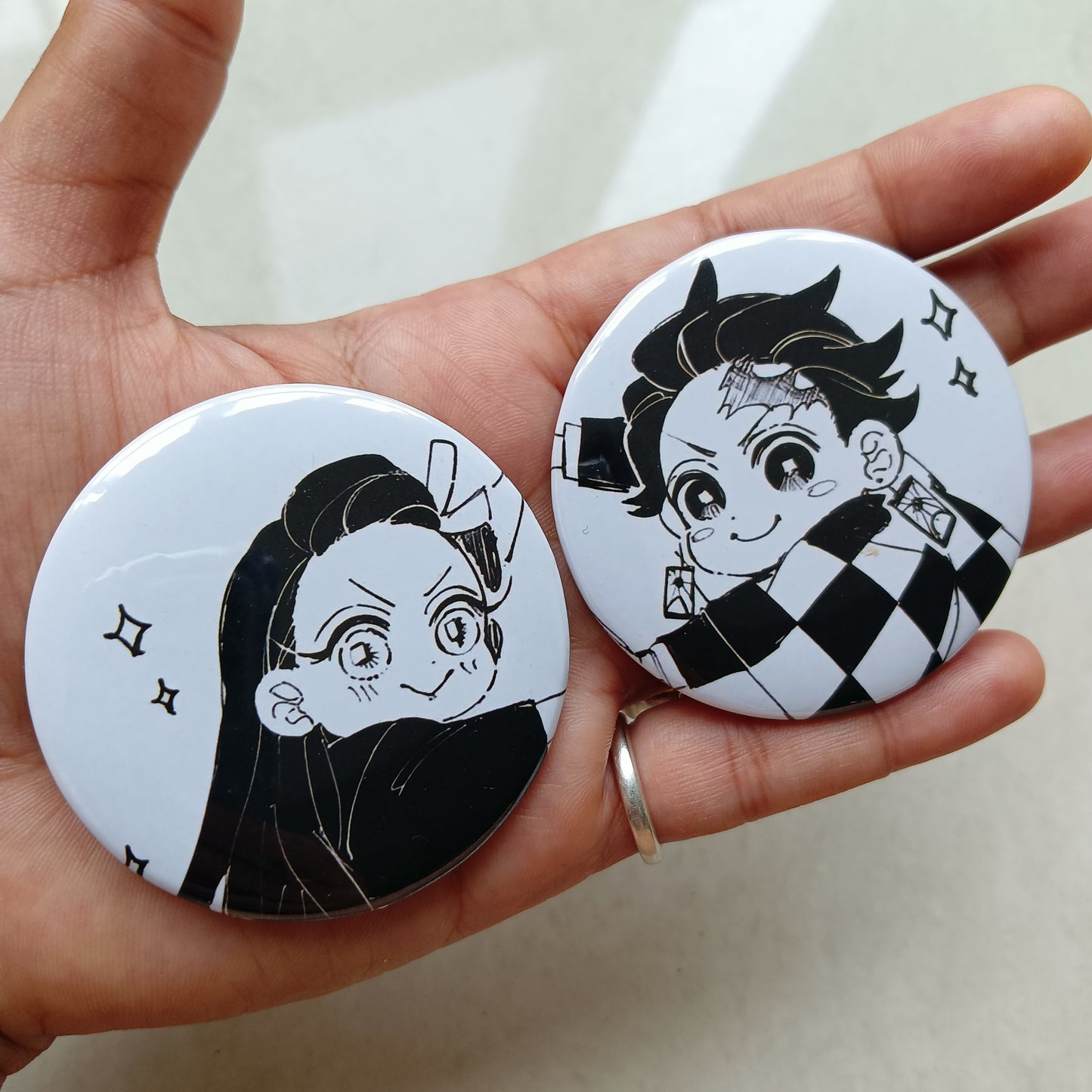 Nezuko and Tanjiro Matching Badges