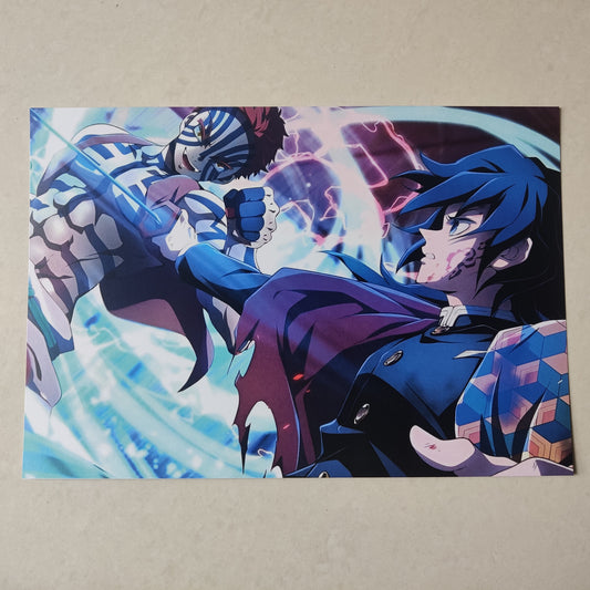 Giyu vs Akaza Demon Slayer Infinity Arc wall poster