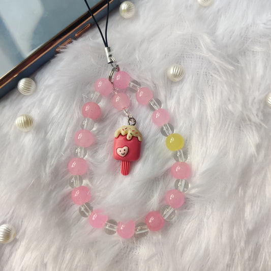 Handmade Aesthetic Icecream Beaded Mobile Phone Charm