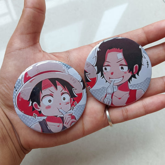 Luffy and Ace Matching Badges