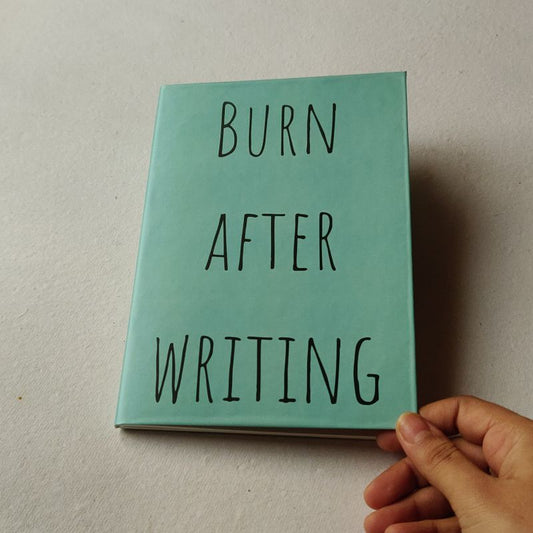 Burn After Writing quirky plain A5 notebook